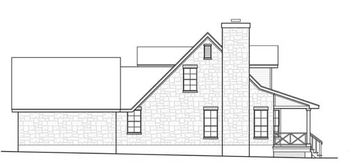 West Elevation image of The Woodville House Plan